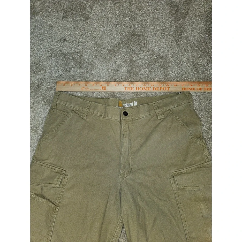 Carhartt Cargo Shorts Mens Size 38 Khaki Relaxed Fit Utility Gorpore Workwear